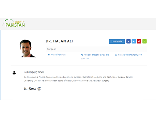 Dr. Hasan Ali - Pride of Pakistan recognition
